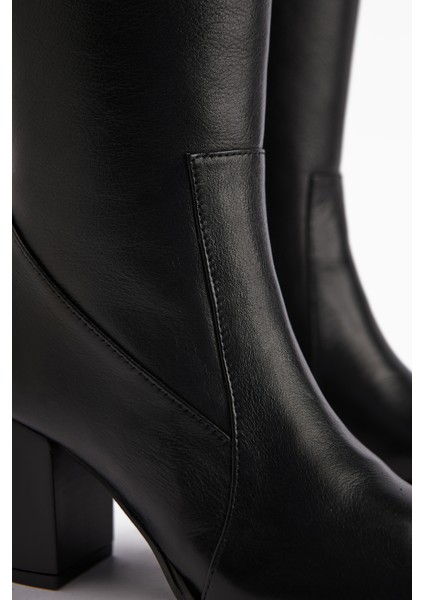 Vilda Hakiki Deri Siyah Sivri Burunlu Kadın Çizme modelleri