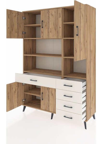 Hyperion Dolap 9 Raflı 5 Çekmeceli 5 Kapaklı 132X44X195 Çam-Çam/aytaşı modelleri