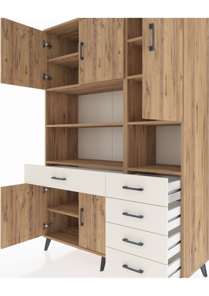 Hyperion Dolap 9 Raflı 5 Çekmeceli 5 Kapaklı 132X44X195 Çam-Çam/aytaşı fırsatları