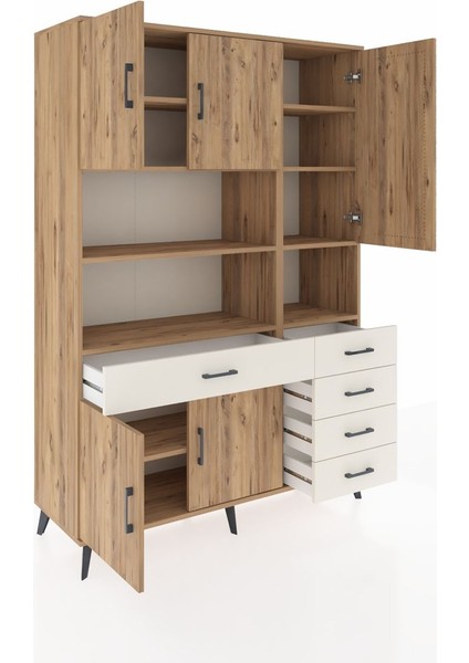 Hyperion Dolap 9 Raflı 5 Çekmeceli 5 Kapaklı 132X44X195 Çam-Çam/aytaşı indirimleri