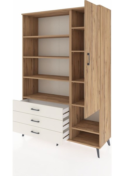 Hyperion Dolap 9 Raflı 3 Çekmeceli Tek Kapaklı 132X44X195 Çam-Çam/aytaşı modelleri