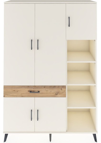 Hyperion Dolap 10 Raflı Tek Çekmeceli 5 Kapaklı 132X44X195 Aytaşı-Aytaşı/çam