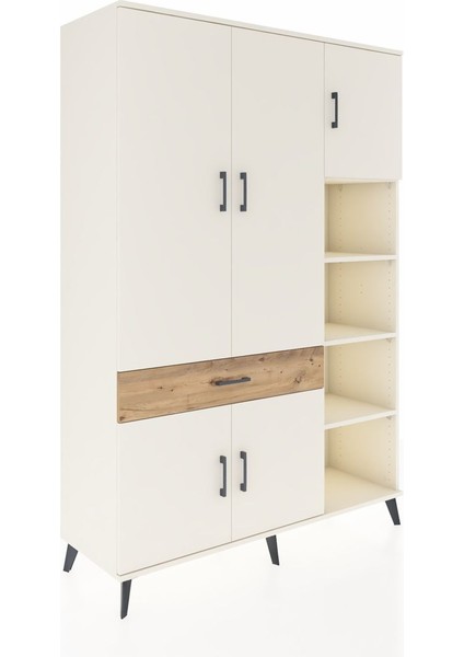 Hyperion Dolap 10 Raflı Tek Çekmeceli 5 Kapaklı 132X44X195 Aytaşı-Aytaşı/çam fiyatları