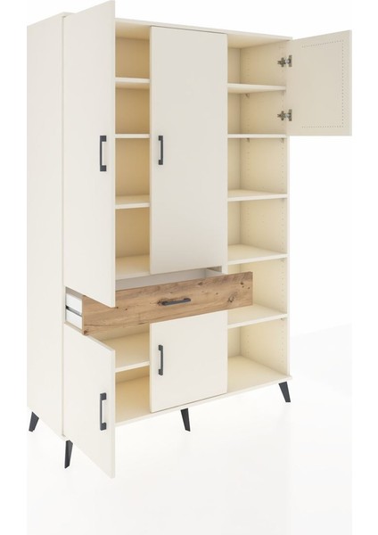 Hyperion Dolap 10 Raflı Tek Çekmeceli 5 Kapaklı 132X44X195 Aytaşı-Aytaşı/çam indirimleri