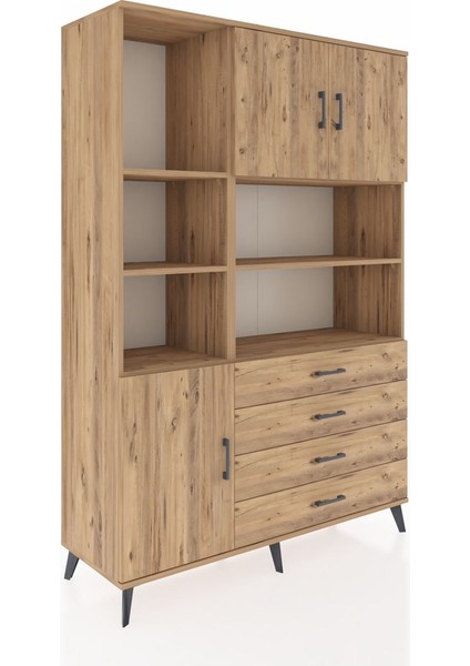 Hyperion Dolap 8 Raflı 4 Çekmeceli 3 Kapaklı 132X44X195 Çam-Çam/çam fiyatları