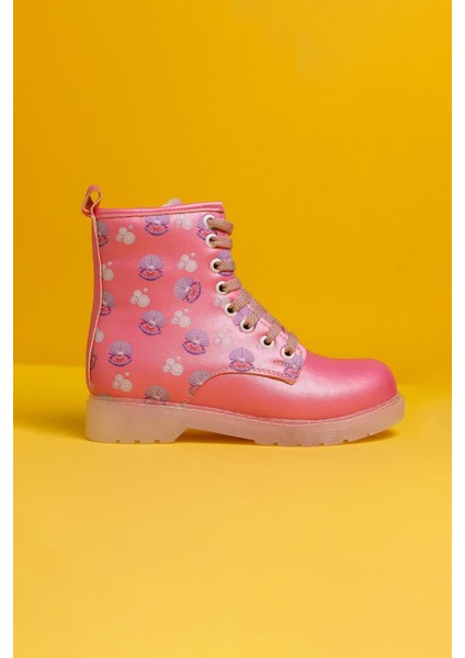 Freda Pembe Deniz Canlısı Baskılı Bağcıklı Işıklı Çocuk Bot