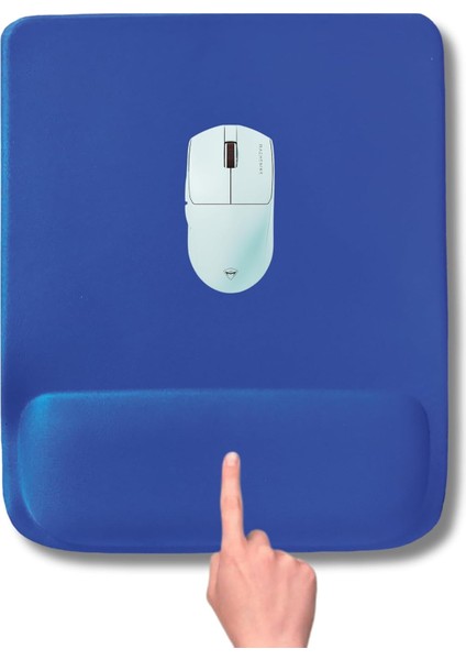 - Dörtgen Bilek Destekli Mouse Pad | Konfor, Kaymaz Taban, Ergonomik, Yumuşak, Ev,ofis (Mavi)