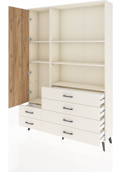 Arges Dolap 7 Raflı 6 Çekmeceli Tek Kapaklı 132X30X195 Aytaşı-Çam/aytaşı modelleri