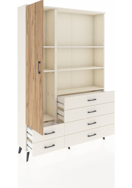 Arges Dolap 7 Raflı 6 Çekmeceli Tek Kapaklı 132X30X195 Aytaşı-Çam/aytaşı indirimleri