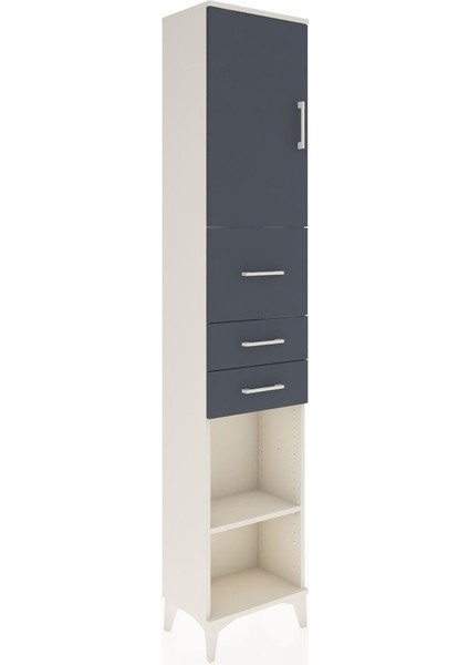 Arges Dolap 3 Raflı 3 Çekmeceli Tek Kapaklı 44X30X221 Aytaşı-Antrasit fiyatları