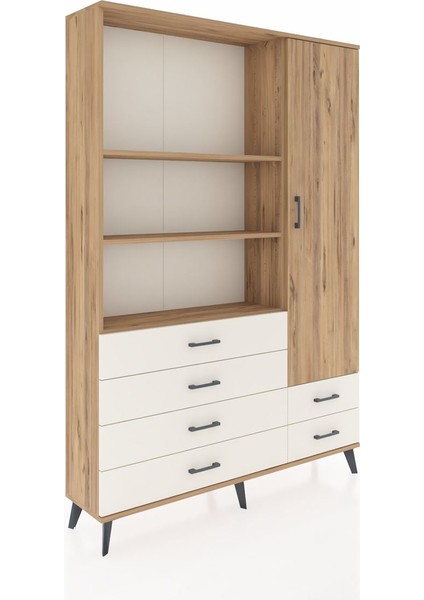 Arges Dolap 7 Raflı 6 Çekmeceli Tek Kapaklı 132X30X195 Çam-Çam/aytaşı fiyatları