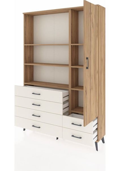 Arges Dolap 7 Raflı 6 Çekmeceli Tek Kapaklı 132X30X195 Çam-Çam/aytaşı modelleri