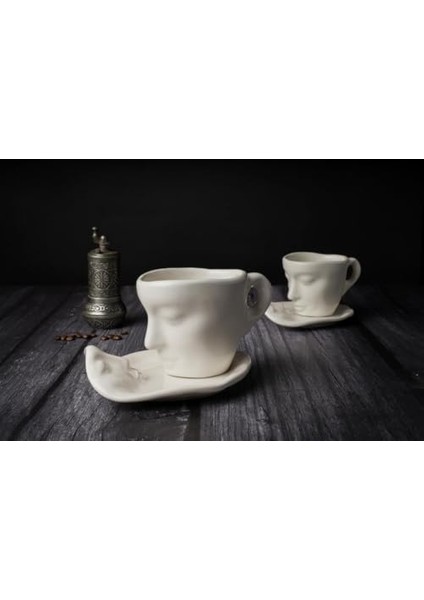 Life 2 Adet 110 ml Yüz Şekilli Seramik Beyaz Türk Kahvesi Fincan Takımı MIT1080 fiyatları