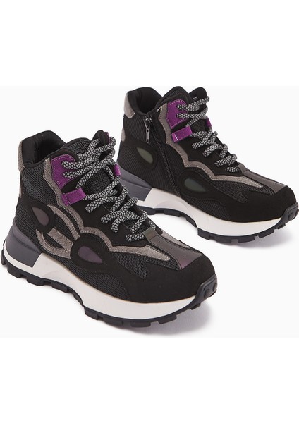 Emma Siyah Süet Detaylı Bağcıklı Kadın Spor Bot fiyatları