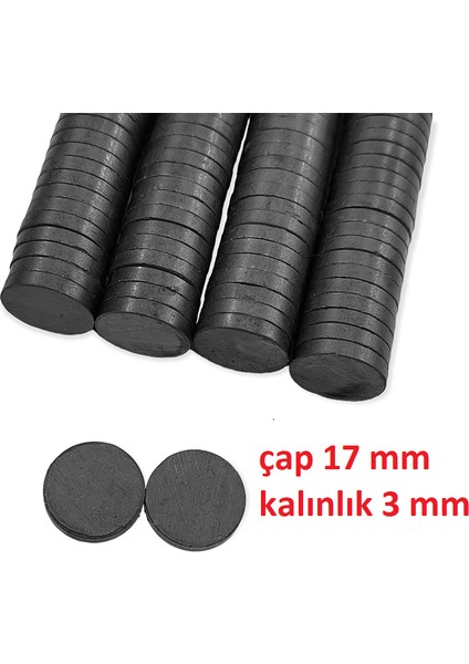 17X3 mm Yuvarlak Mıknatıs, Çok Amaçlı, Süsleme,magnet, Kokulu Taş, Nişan Mıknatısı 50 Adet