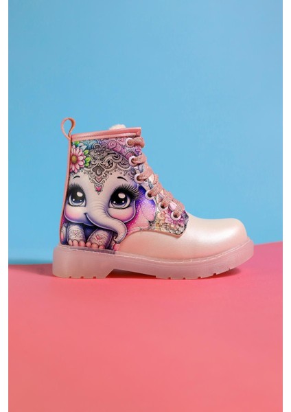 Lovise Sedef Çizgi Karakter Baskılı Bağcıklı Çocuk Bot