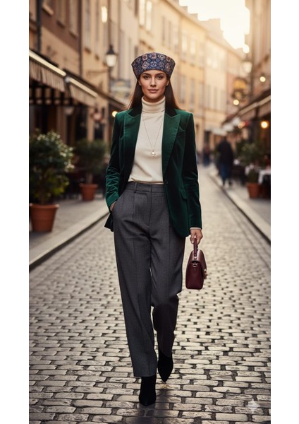 Desenli Kumaş Kadın Beret Şapka – Şehir Şıklığı Aksesuarı fiyatları