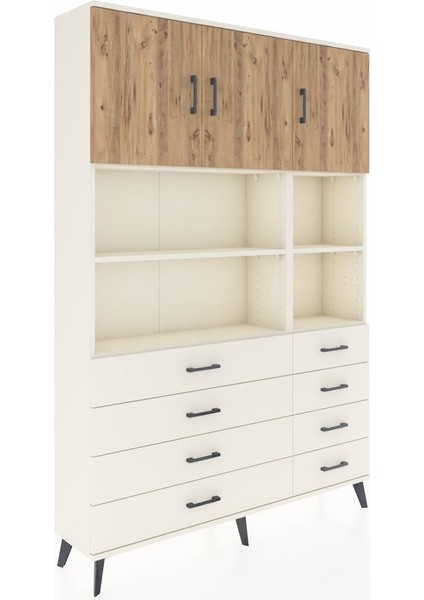 Arges Dolap 8 Raflı 8 Çekmeceli 3 Kapaklı 132X30X195 Aytaşı-Çam/aytaşı fiyatları