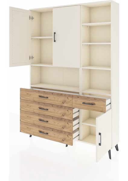 Arges Dolap 8 Raflı 5 Çekmeceli 3 Kapaklı 132X30X195 Aytaşı-Aytaşı/çam modelleri
