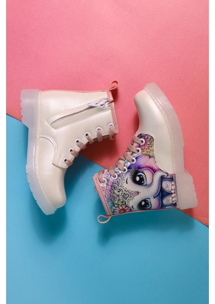 Lovise Sedef Çizgi Karakter Baskılı Bağcıklı Çocuk Bot indirimleri