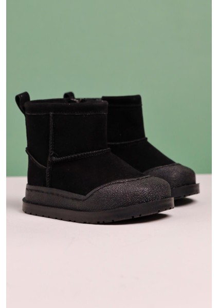 Gilla Siyah Süet Ters Dikiş Detaylı Içi Kürklü Bebe Bot fiyatları