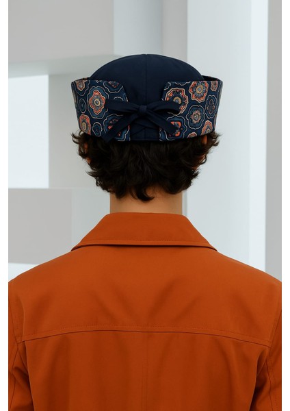 Desenli Kumaş Kadın Beret Şapka – Şehir Şıklığı Aksesuarı