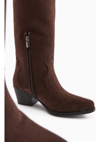 Frida Kahve Süet Western Kadın Çizme fırsatları