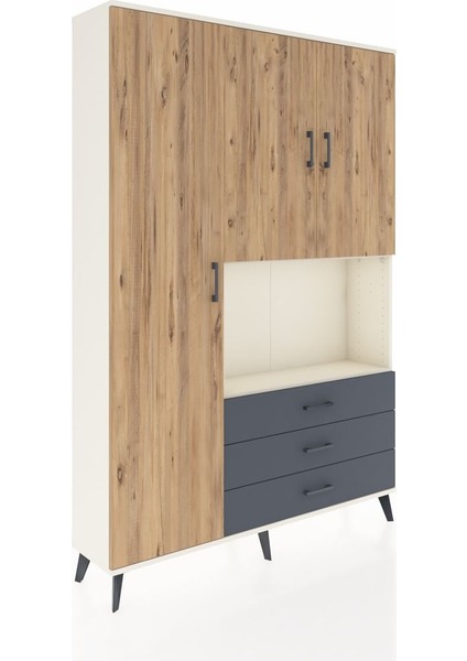 Arges Dolap 6 Raflı 3 Çekmeceli 3 Kapaklı 132X30X195 Aytaşı-Çam/antrasit fiyatları