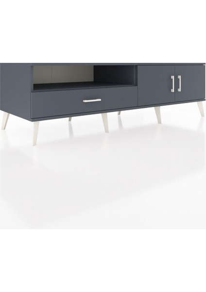 Kronos Tv Ünitesi 2 Raflı Tek Çekmeceli 2 Kapaklı 176X59X51 Antrasit-Antrasit/antrasit fiyatları