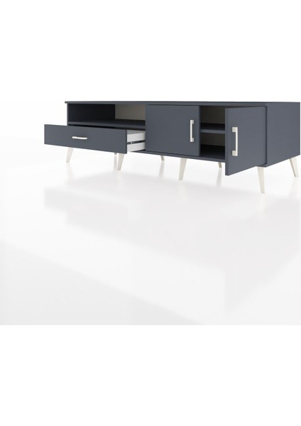 Kronos Tv Ünitesi 2 Raflı Tek Çekmeceli 2 Kapaklı 176X59X51 Antrasit-Antrasit/antrasit modelleri