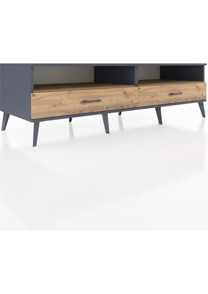 Kronos Tv Ünitesi 2 Raflı 2 Çekmeceli 176X59X51 Antrasit-Çam/çam fiyatları