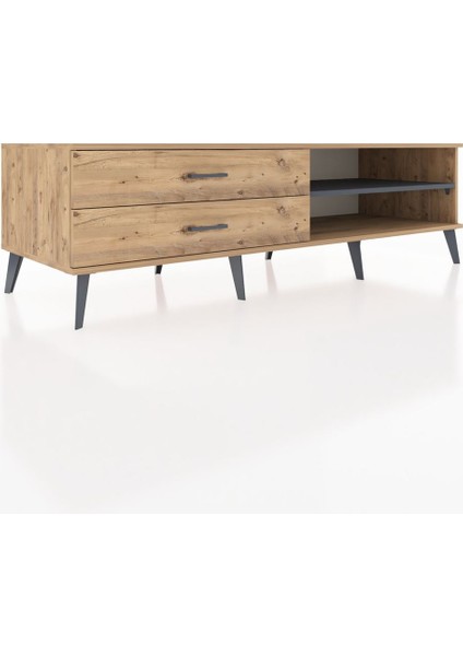 Kronos Tv Ünitesi Tek Raflı 2 Çekmeceli 176X59X51 Çam-Antrasit/çam fiyatları