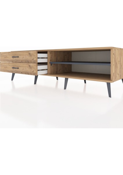 Kronos Tv Ünitesi Tek Raflı 2 Çekmeceli 176X59X51 Çam-Antrasit/çam fırsatları