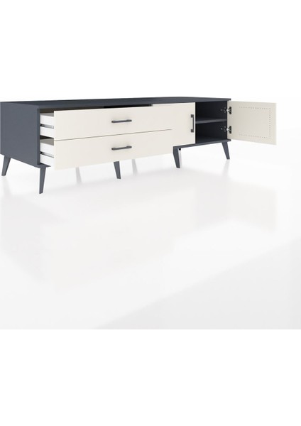 Kronos Tv Ünitesi Tek Raflı 2 Çekmeceli 2 Kapaklı 176X59X51 Antrasit-Aytaşı/aytaşı indirimleri