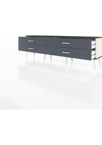 Arges Tv Ünitesi 4 Çekmeceli 176X30X51 Aytaşı-Antrasit/antrasit modelleri