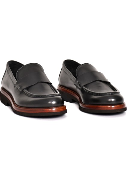 Hakiki Deri Siyah Loafer Erkek Ayakkabı Eva Taban - 3524 fiyatları