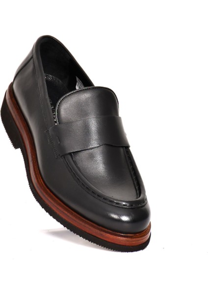 Hakiki Deri Siyah Loafer Erkek Ayakkabı Eva Taban - 3524 fırsatları