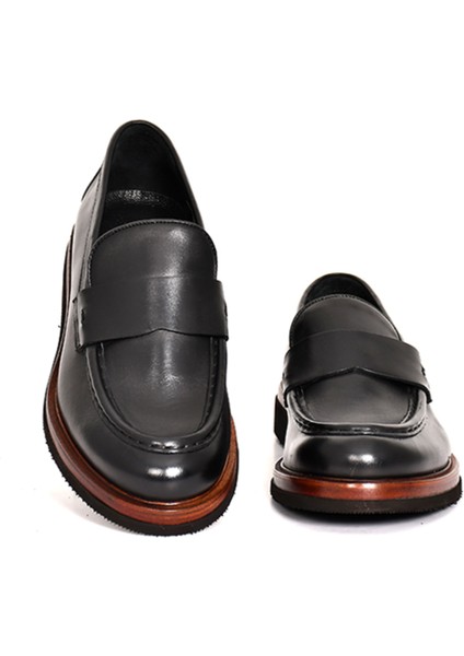 Hakiki Deri Siyah Loafer Erkek Ayakkabı Eva Taban - 3524 indirimleri