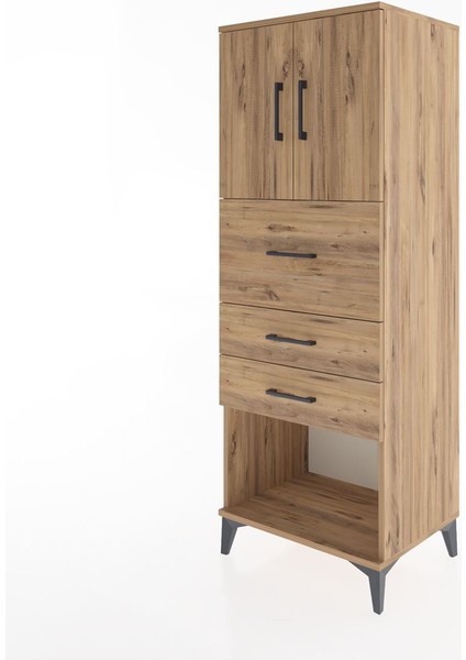 Hyperion Dolap 2 Raflı 3 Çekmeceli 2 Kapaklı 60X44X163 Çam-Çam modelleri