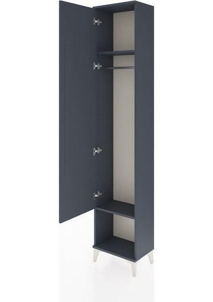 Arges Dolap 2 Raflı Tek Kapaklı Tek Askılı 44X30X221 Antrasit-Antrasit fırsatları