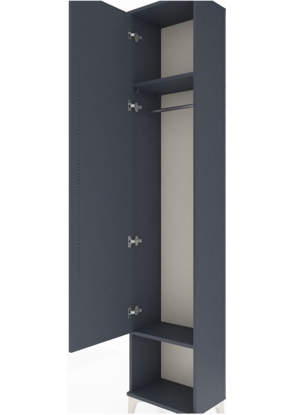 Arges Dolap 2 Raflı Tek Kapaklı Tek Askılı 44X30X221 Antrasit-Antrasit indirimleri