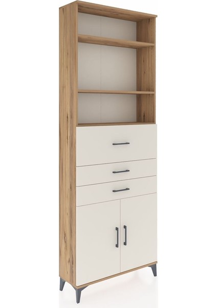 Arges Dolap 4 Raflı 3 Çekmeceli 2 Kapaklı 88X30X243 Çam-Aytaşı fiyatları