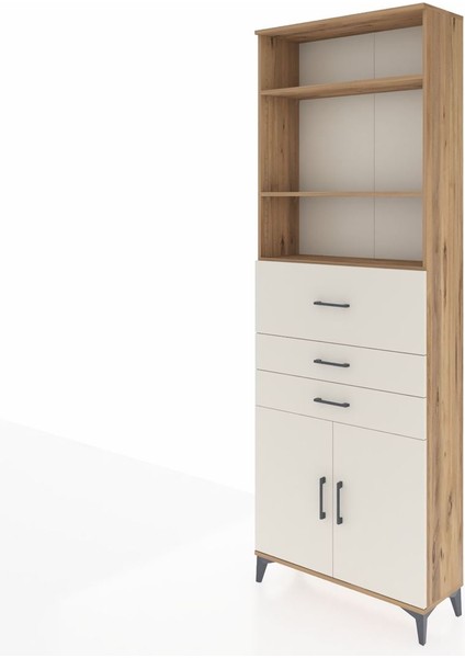 Arges Dolap 4 Raflı 3 Çekmeceli 2 Kapaklı 88X30X243 Çam-Aytaşı modelleri