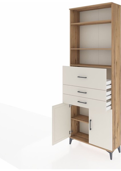 Arges Dolap 4 Raflı 3 Çekmeceli 2 Kapaklı 88X30X243 Çam-Aytaşı fırsatları