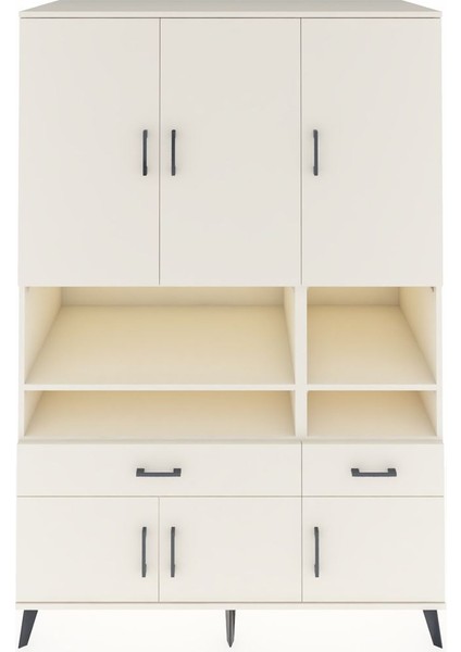 Kronos Dolap 8 Raflı 2 Çekmeceli 6 Kapaklı 132X59X195 Aytaşı-Aytaşı/aytaşı