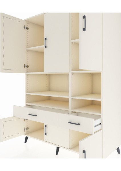 Kronos Dolap 8 Raflı 2 Çekmeceli 6 Kapaklı 132X59X195 Aytaşı-Aytaşı/aytaşı fırsatları