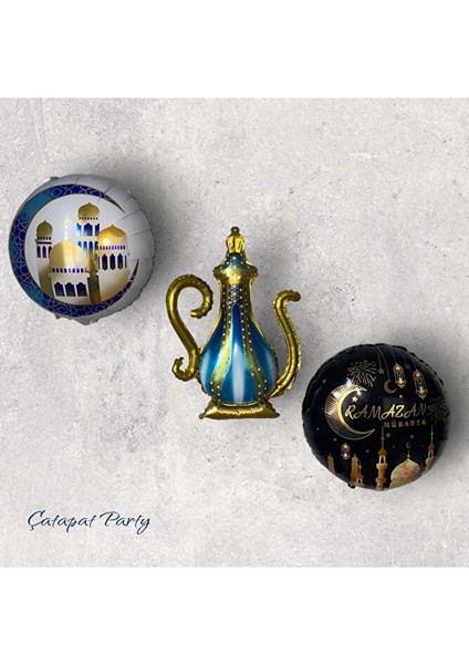 Hoşgeldin Ya Şehri Ramazan Temalı Folyo Balon Seti - 3 Adet 45 ' Er cm
