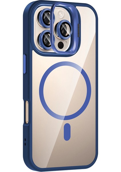 CPT16 Apple iPhone 16 Pro Max Remim Lensli Magsafe Standlı Kapak - Lacivert fiyatları