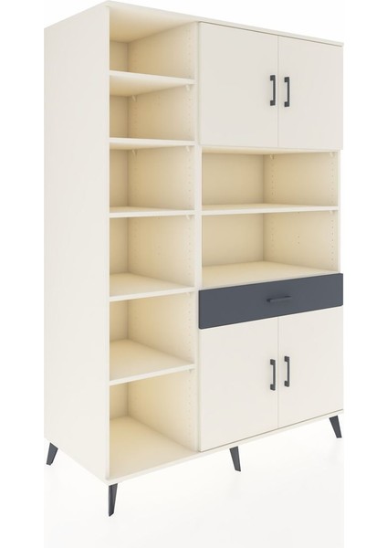 Kronos Dolap 10 Raflı Tek Çekmeceli 4 Kapaklı 132X59X195 Aytaşı-Aytaşı/antrasit fiyatları