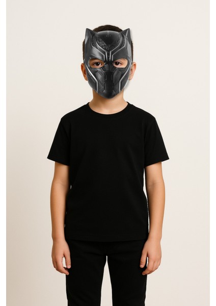 Black Panther Süper Kahraman Maskesi – Çocuk Kostüm Aksesuarı - (4-10 Yaş)